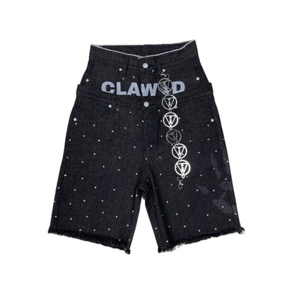 Double-Waisted Warning Jorts (Chain Included)